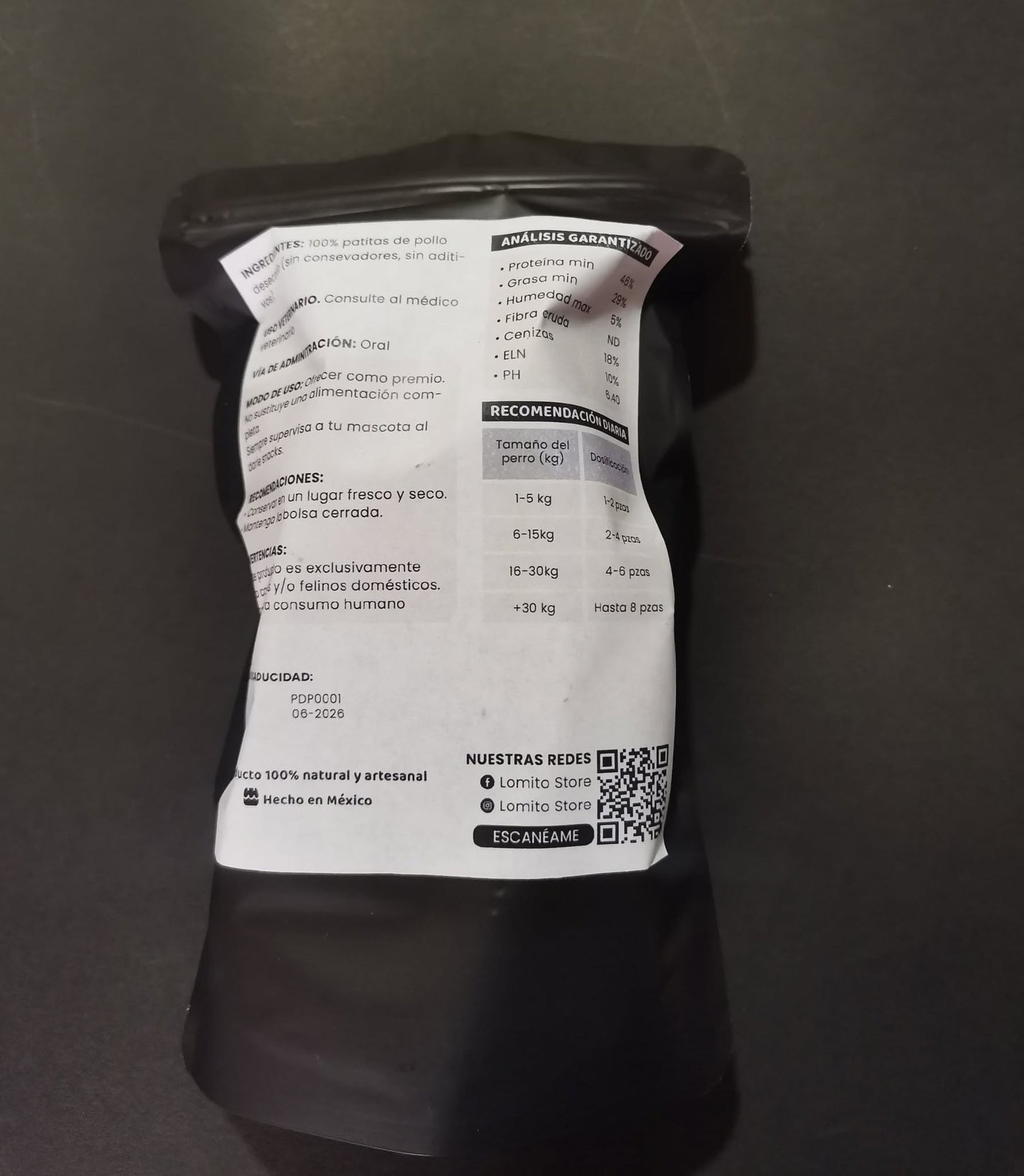 Patitas de pollo deshidratados